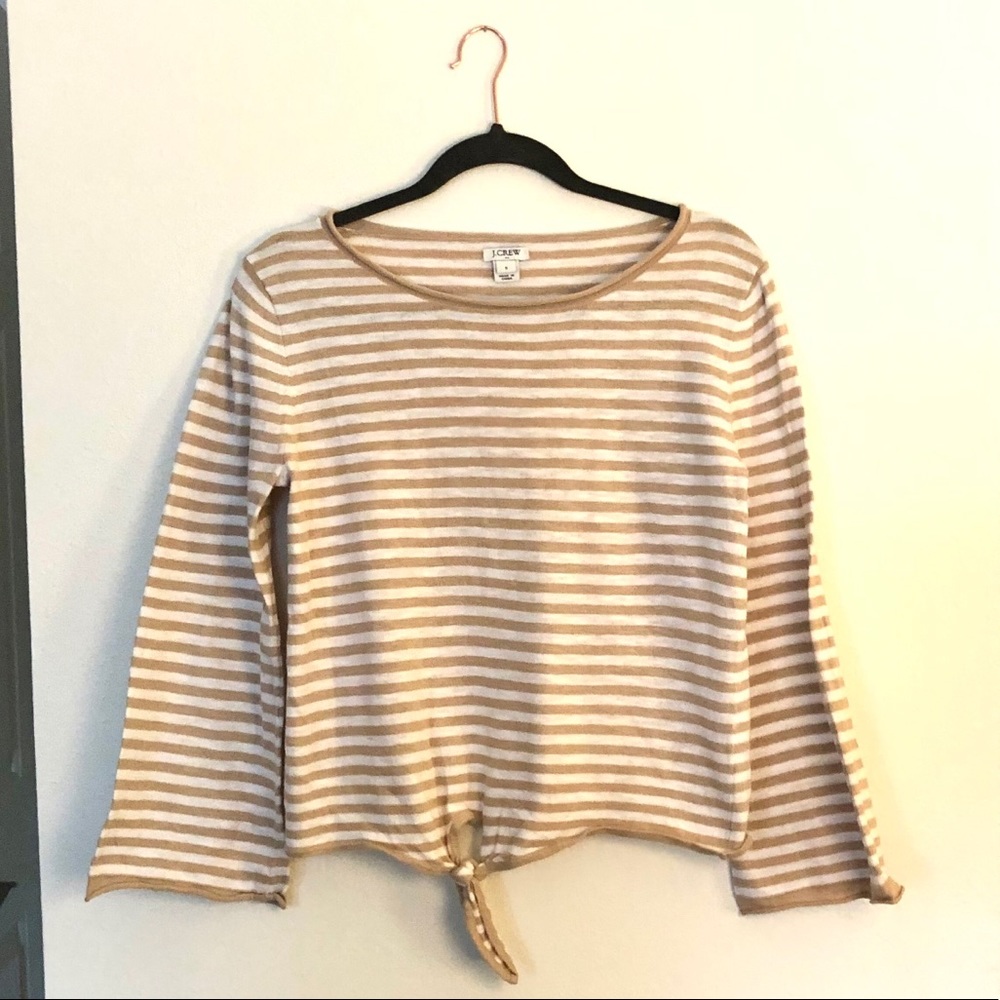 J. Crew Tie-Front Striped Shirt